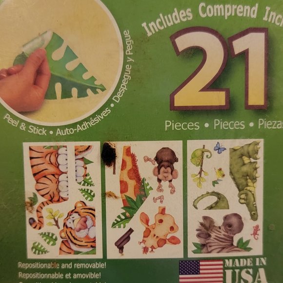 Borders Unlimited In the Jungle Animals 21 Reusable Wall Stickers Decals Mural - Picture 9 of 9